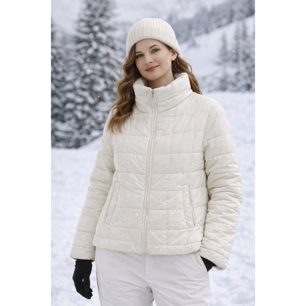 Gap ColdControl Lightweight Puffer Jacket Womens XS Milk White‎ Water Resistant